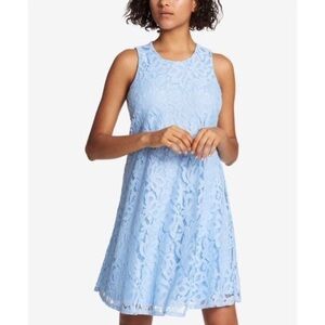 tommy hilfiger blue lace shift dress size 4